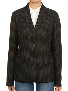 2-In-1 Houndstooth Mohair Wool Jacket Grey