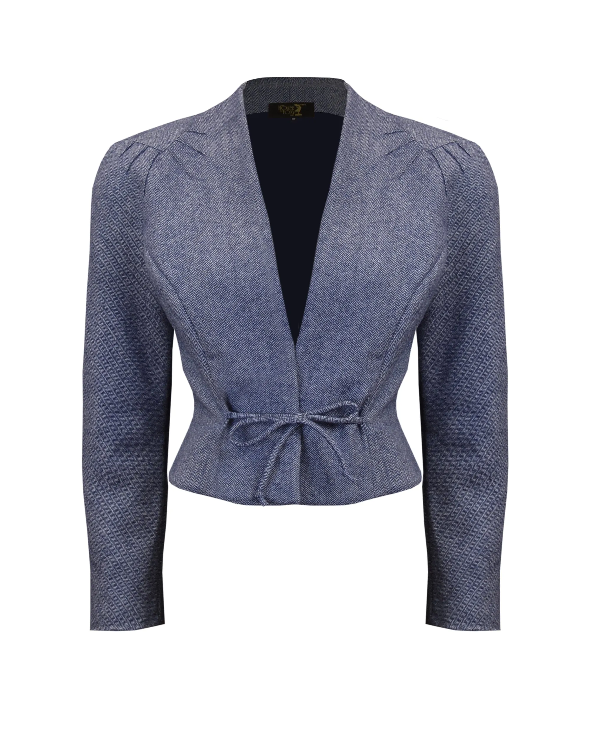 40s Stanwyck Jacket - Blue Herringbone