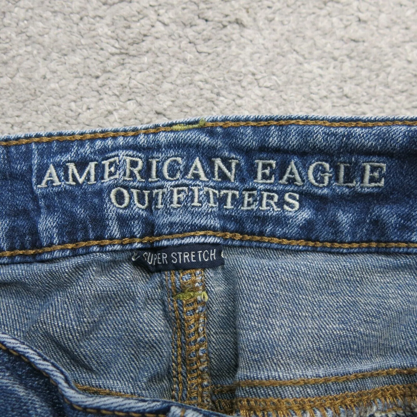 American Eagle Jeans Womens 2 Blue Skinny Leg Low Rise Super Stretch Outdoors