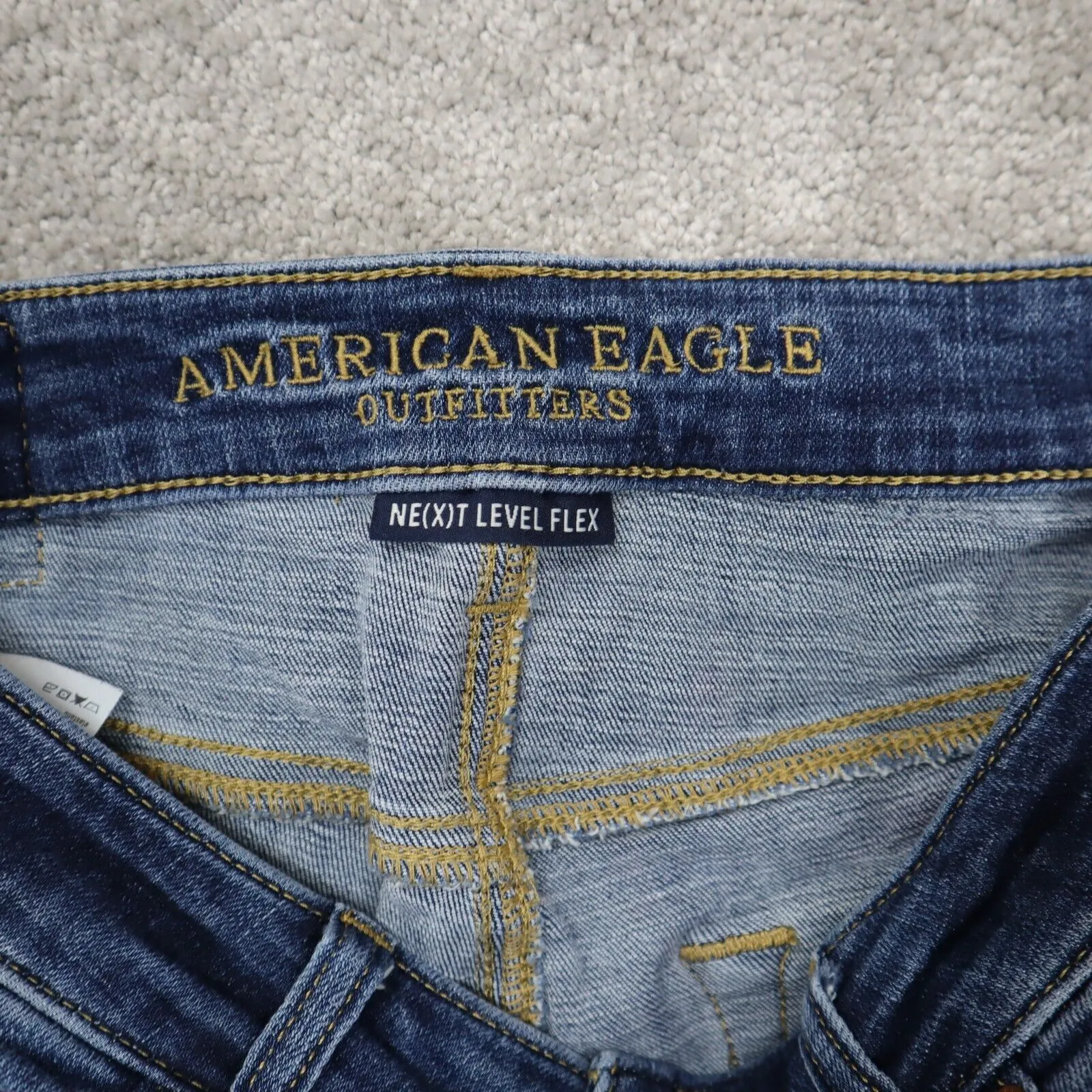 American Eagle Next Level Flex Men Slim Straight Jeans Five Pockets Blue W28XL30