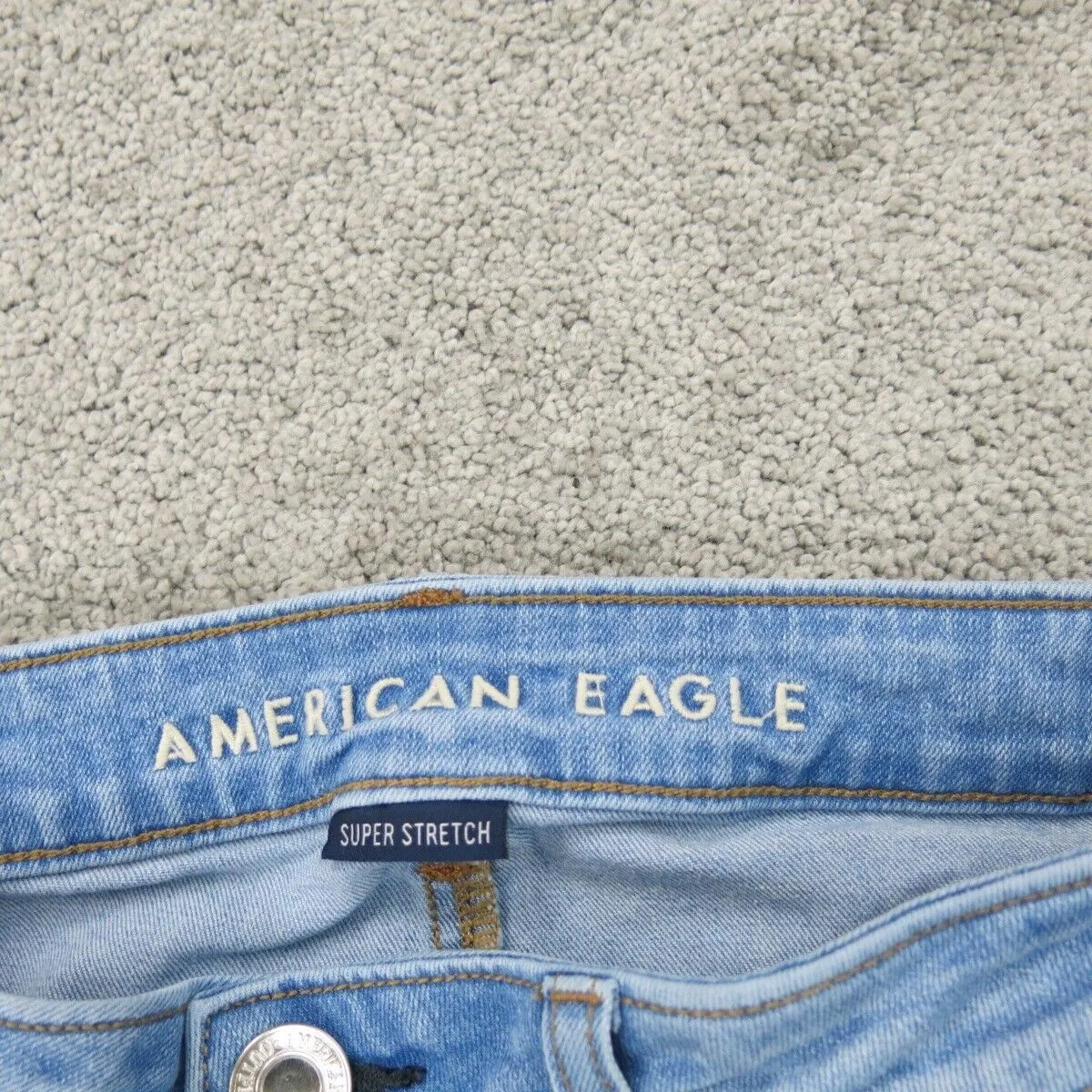 American Eagle Women Skinny Jeans Super Stretch Mid Rise Blue Size 2 Regular