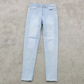 American Eagle Womens Jeans Skinny Leg Cotton Mid Rise Stretch Light Blue Size 6