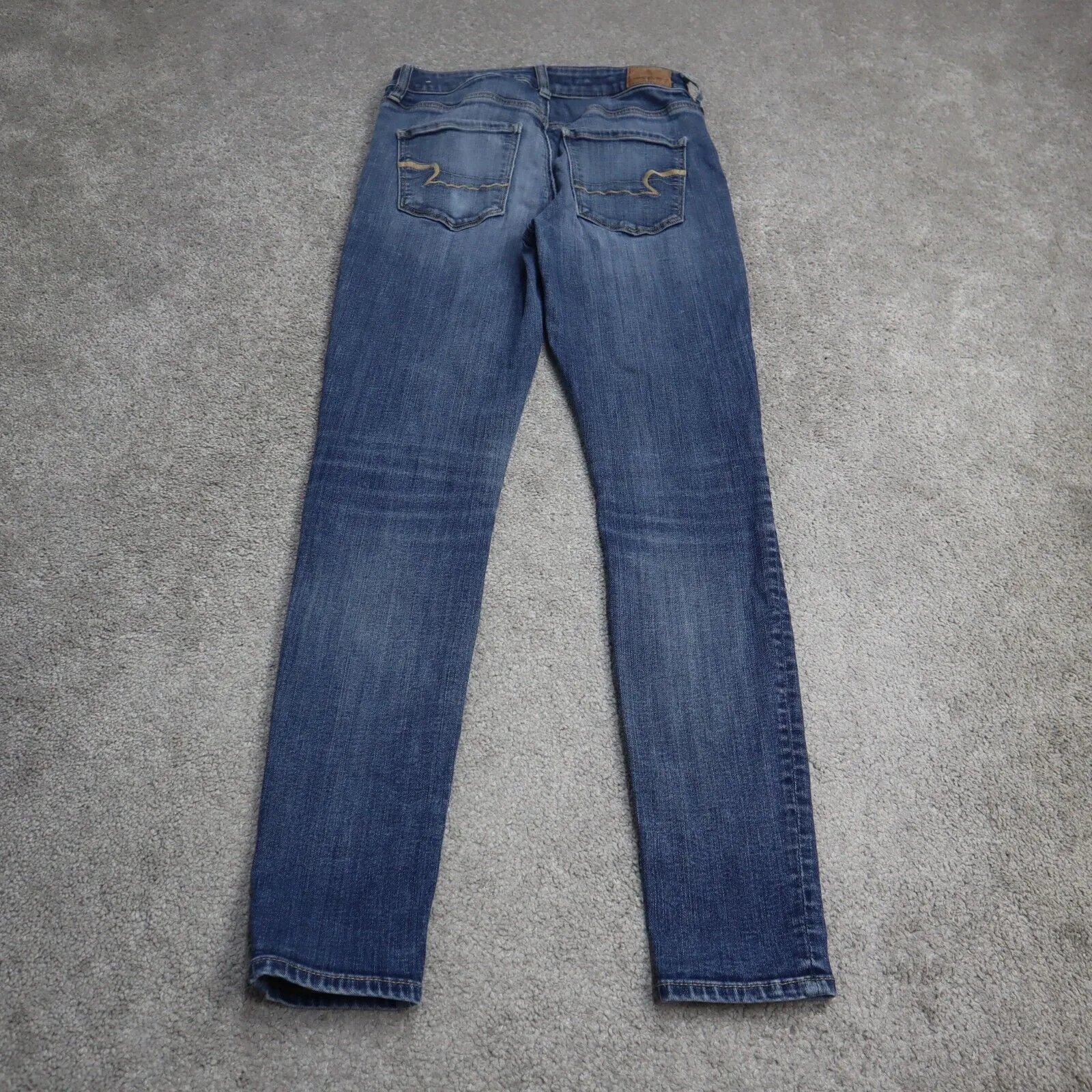 American Eagle Womens Jeans Skinny Leg Stretch Mid Rise Flat Front Blue Size 4