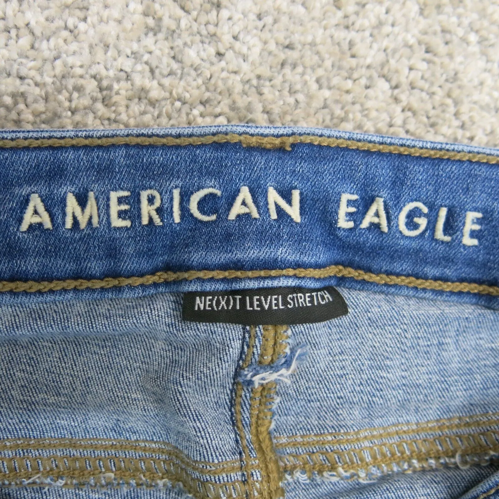 American Eagle Womens Next Level Stretch Skinny Denim Jeans Mid Rise Blue Size 0