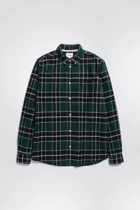 Anton Brushed Flannel Check - Varsity Green