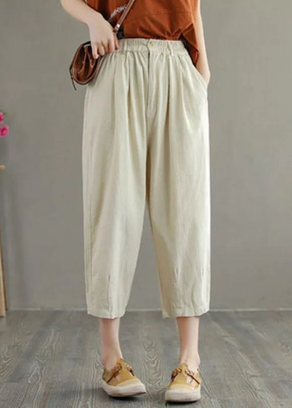 Beautiful Green Cotton Loose Harem Summer Pants