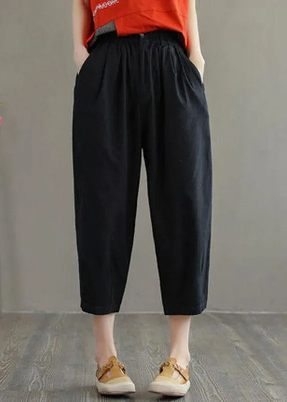 Beautiful Green Cotton Loose Harem Summer Pants