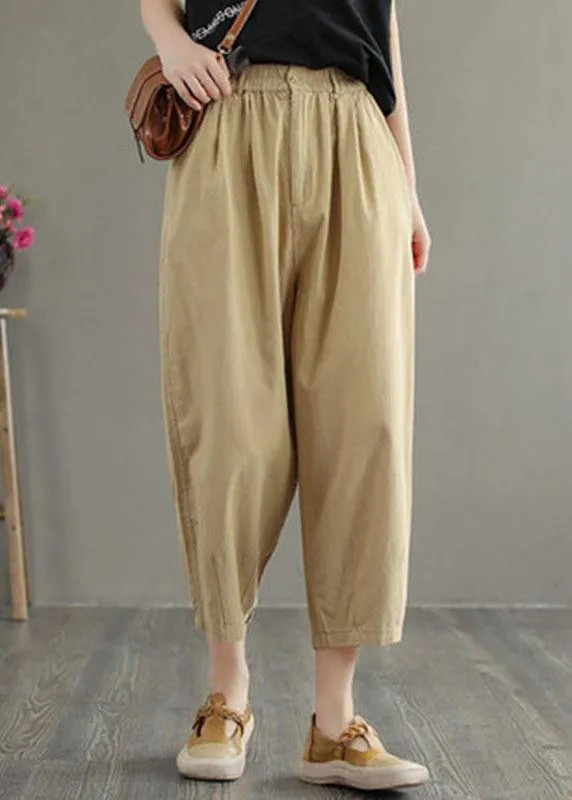 Beautiful Green Cotton Loose Harem Summer Pants