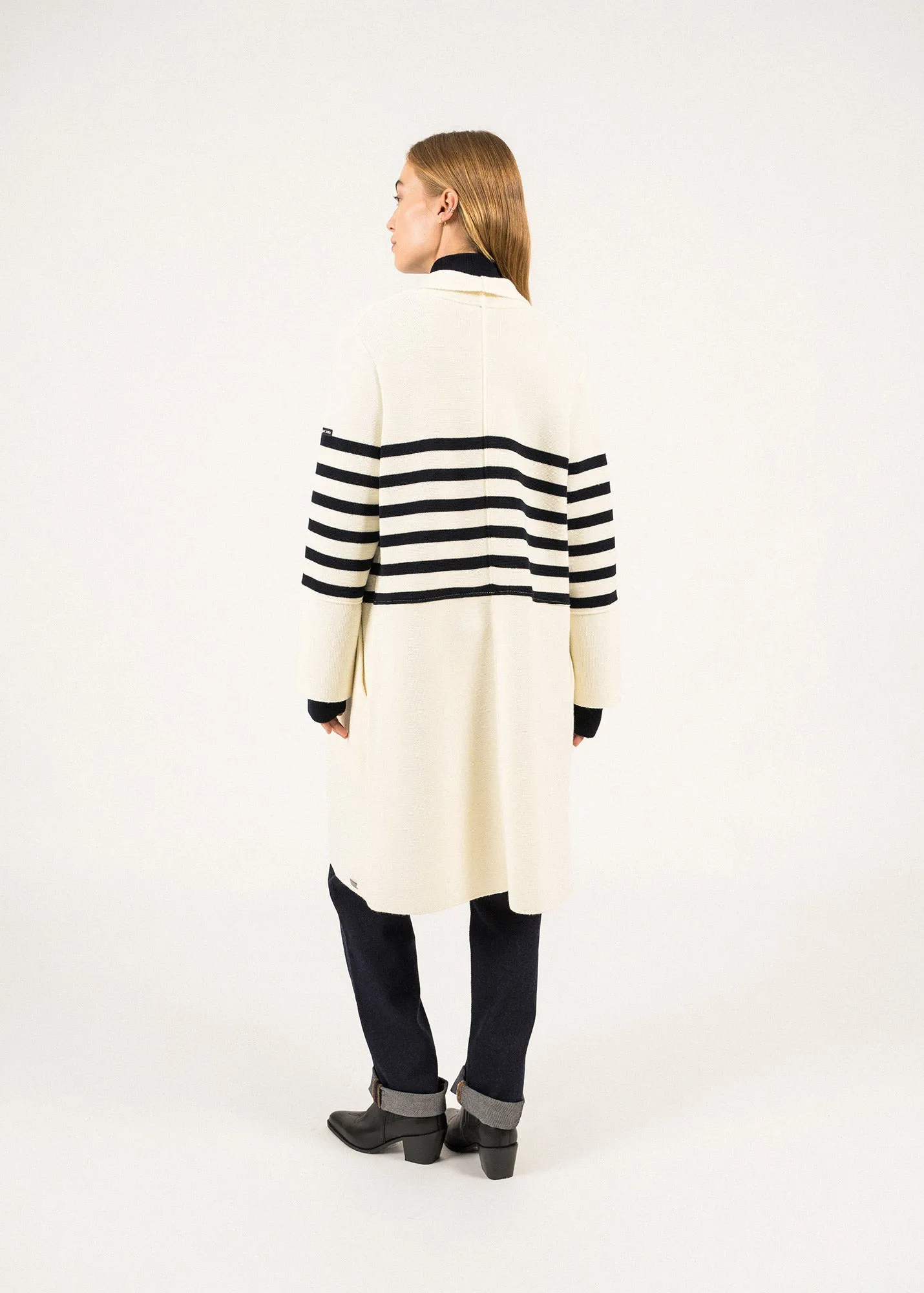 BONSECOURS - Wool Coat by Romain Brifault (IVORY / NAVY)