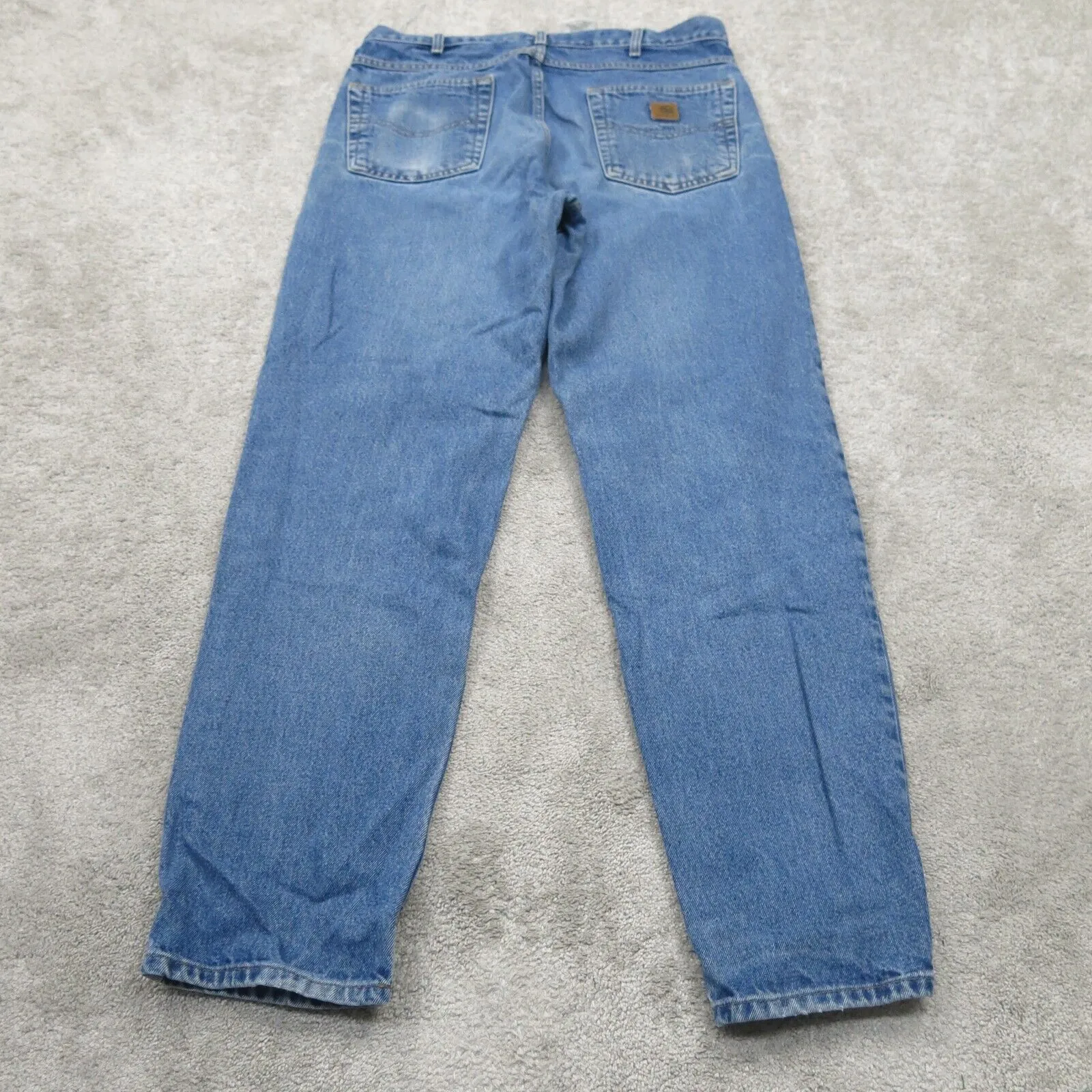 Carhartt Men Straight Leg Jeans Denim 100% Cotton Distressed Blue Size W35XL34