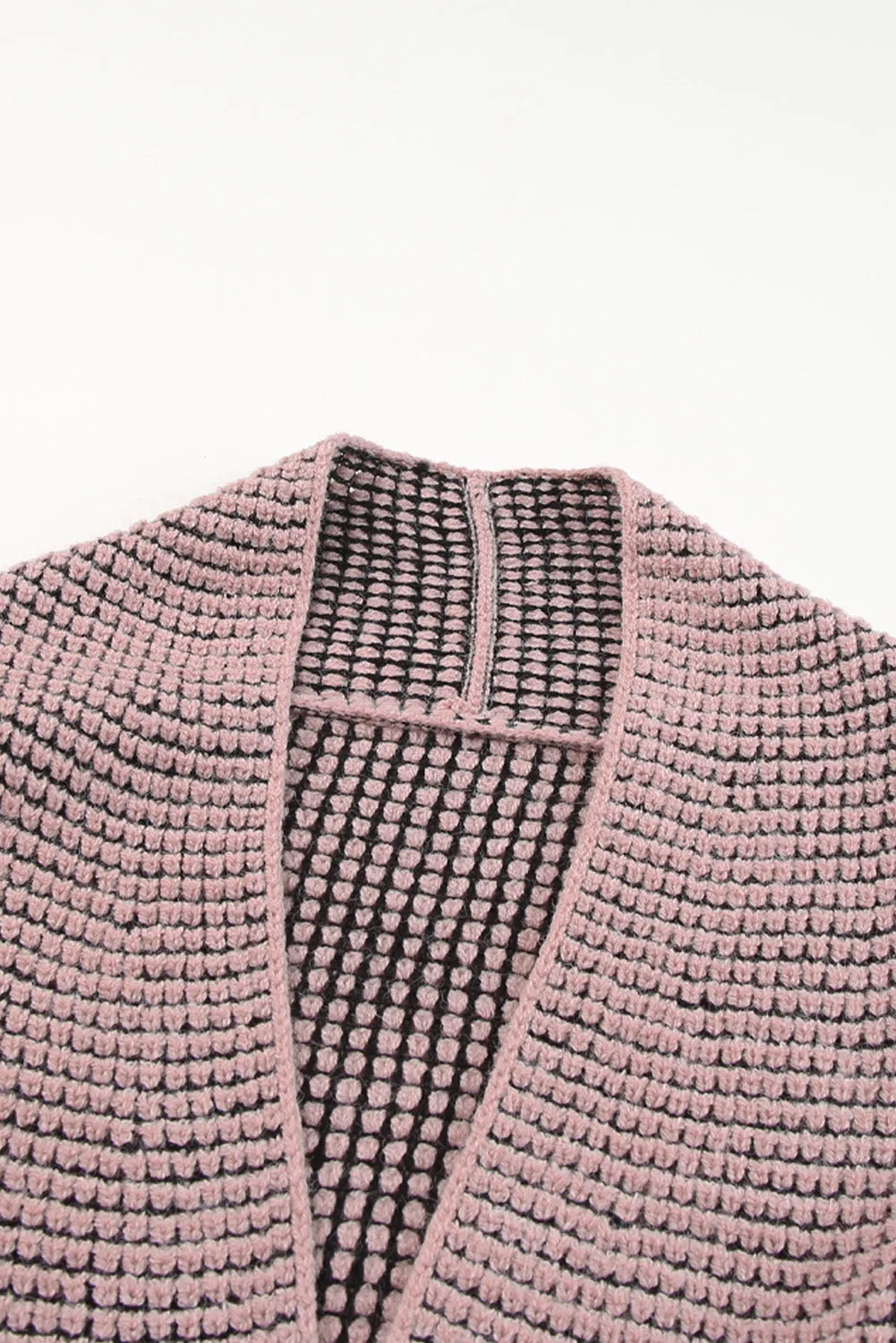 Chunky Waffle Knit Oversized Collar Cardigan