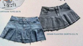 Custom handpick Jenny 50 pcs Denim Pleated Skirts (19-July-24)