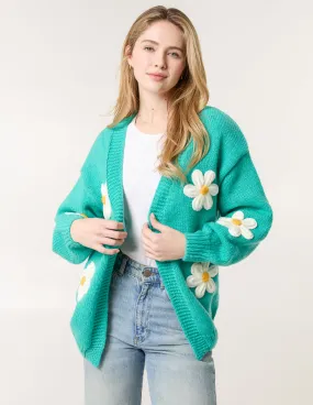 Daisy Large Flower Cardigan