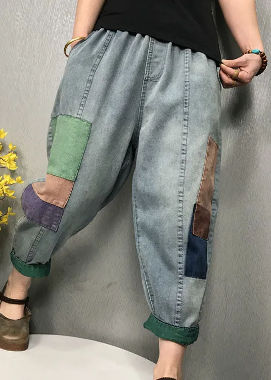 diy Blue fashion patch applique denim Pants Spring