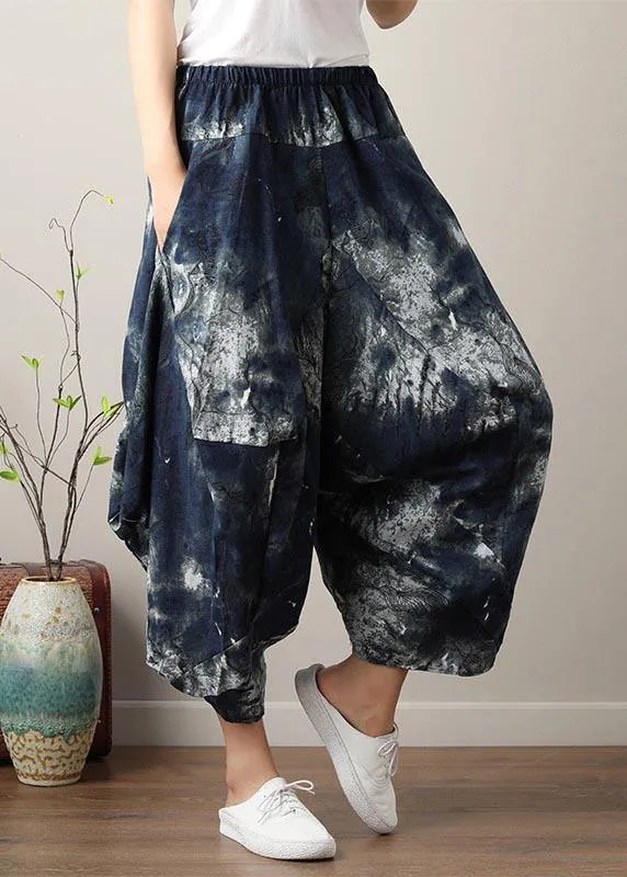 Diy Denim Blue Elastic Waist Pants