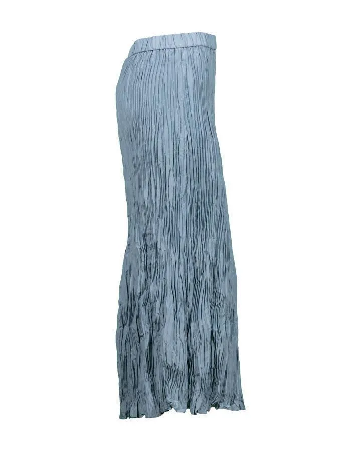 Eileen Fisher Pleated Crushed Silk Maxi Skirt