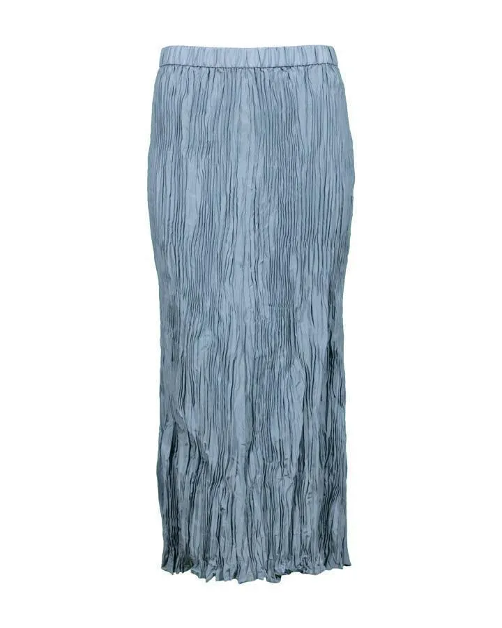 Eileen Fisher Pleated Crushed Silk Maxi Skirt