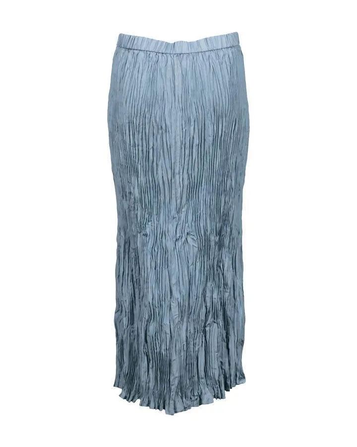 Eileen Fisher Pleated Crushed Silk Maxi Skirt