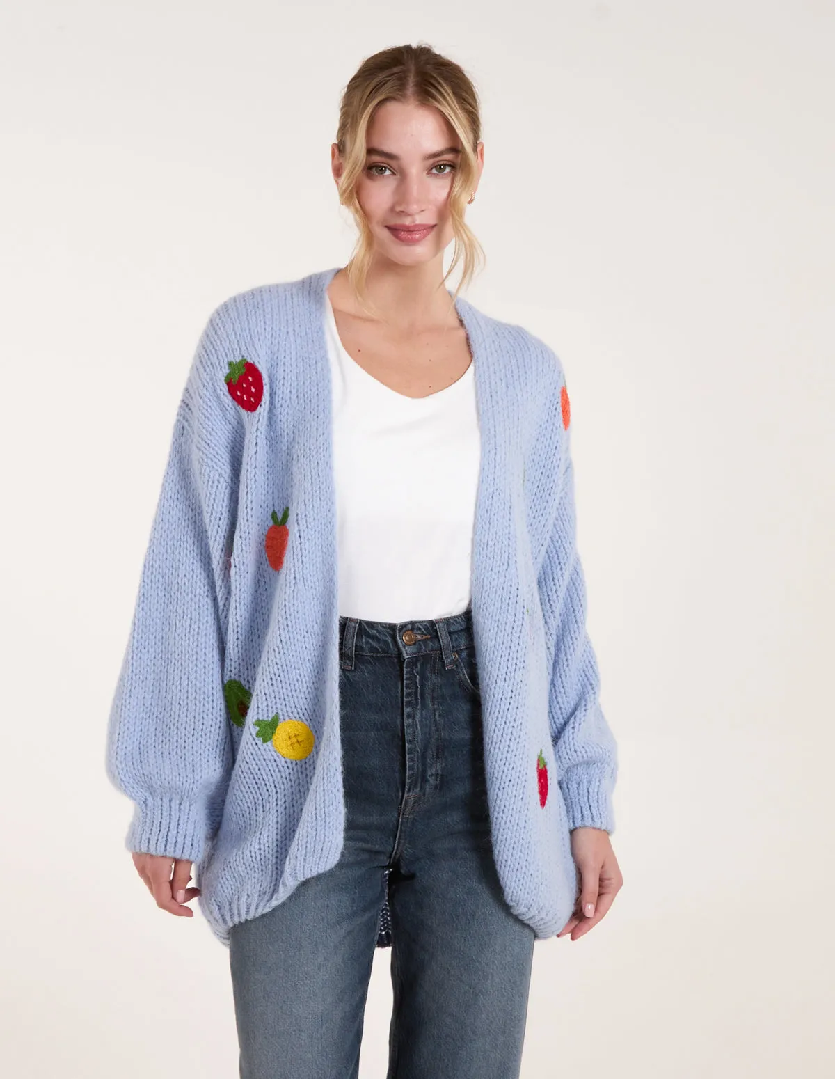 Embroidery Fruit Cardigan