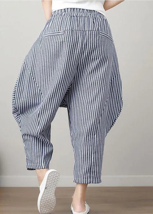 French Striped Harem Oversize Pants Trousers Summer