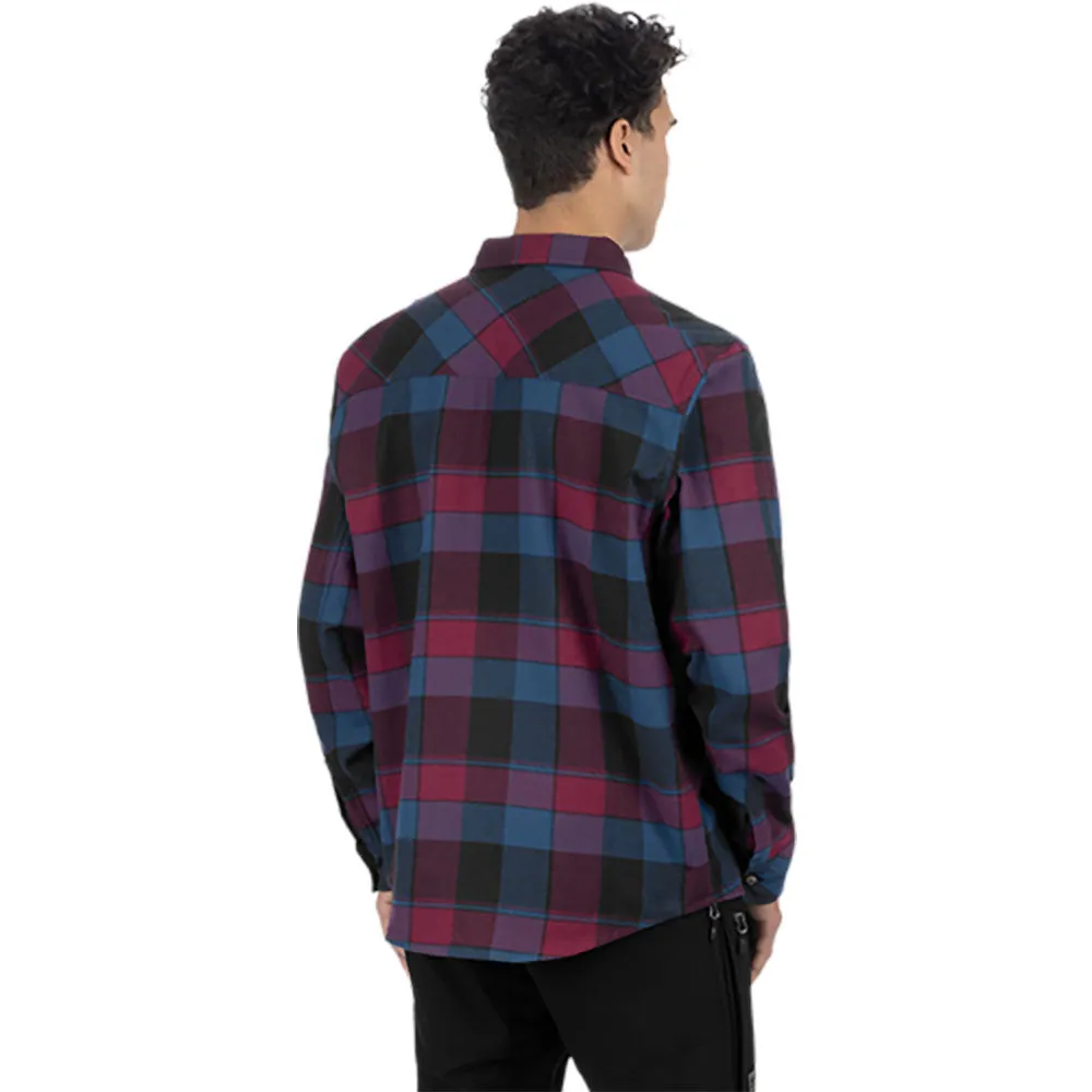 FXR Timber Flannel Shirt Button-Up Dark Steel/Merlot Red