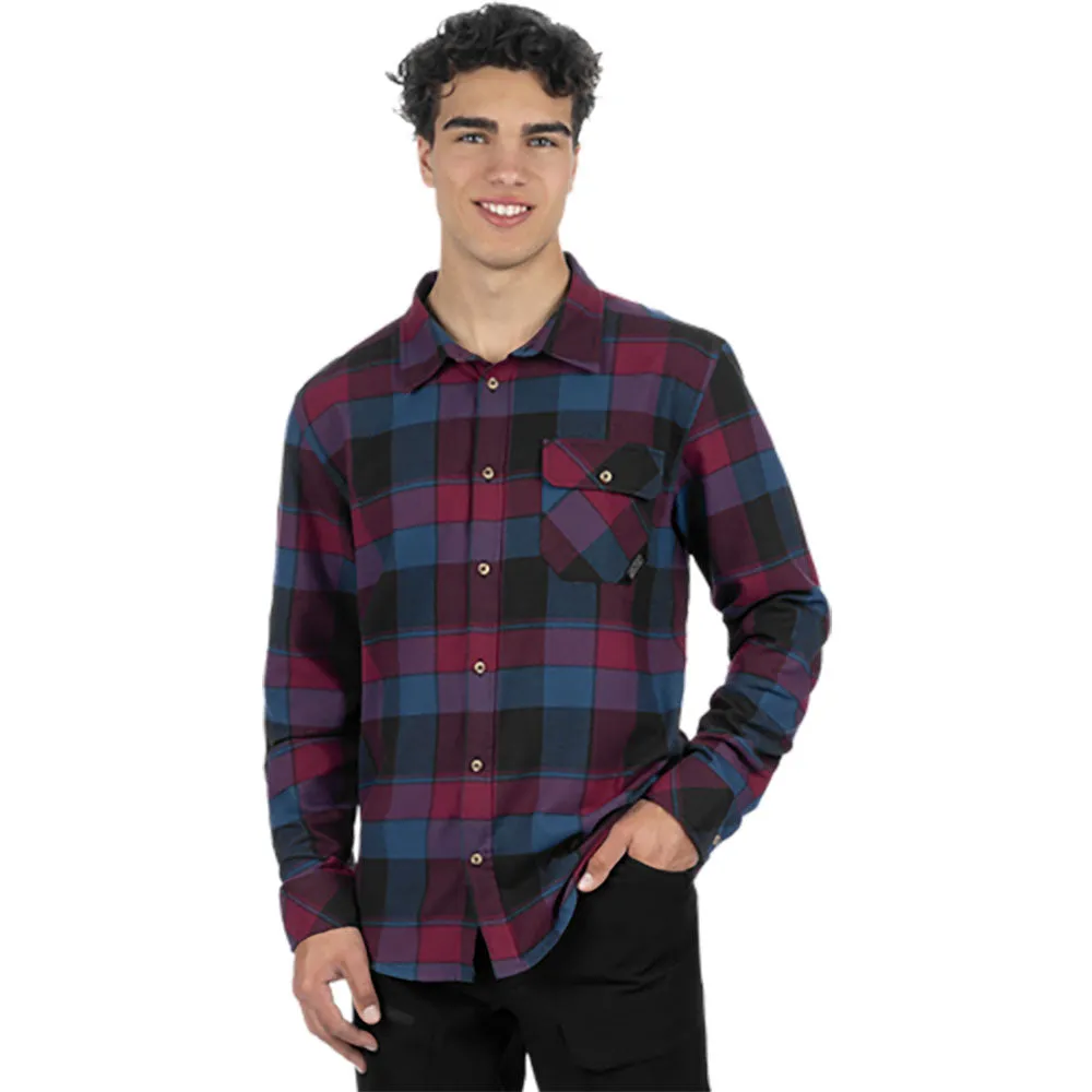 FXR Timber Flannel Shirt Button-Up Dark Steel/Merlot Red