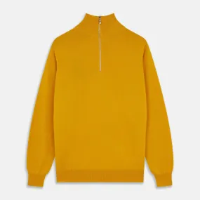 Gold Lennox Cashmere Half-Zip Jumper