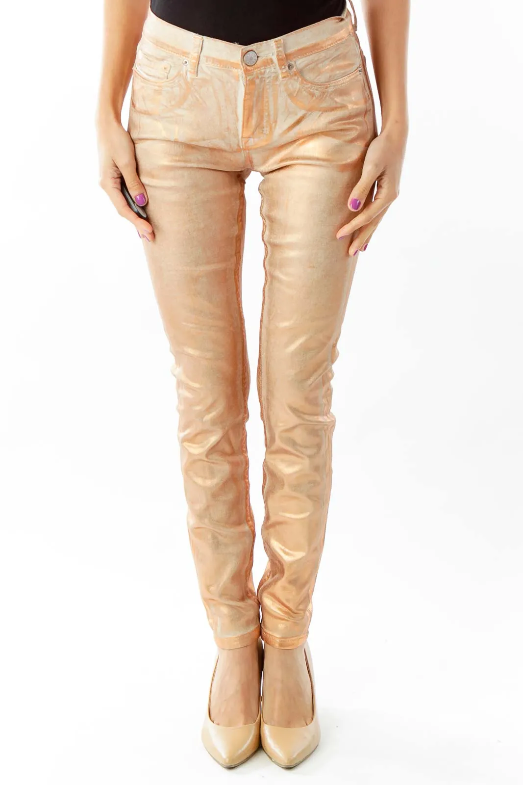 Gold Skinny Jeans