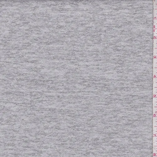 Heather Grey Brushed Sweater Knit Fabric