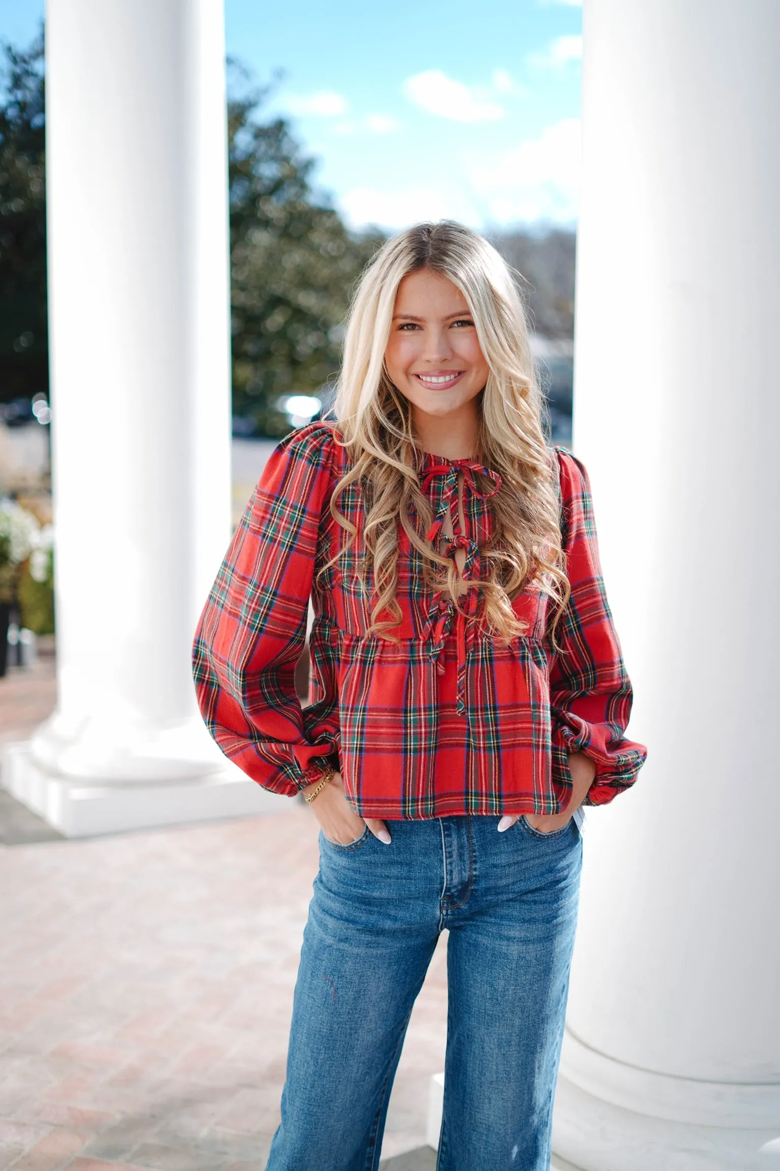 Holiday Plaid Top