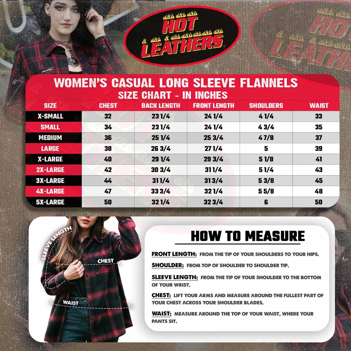 Hot Leathers FLL3005 Women's Black and Pink Long Sleeve Flannel