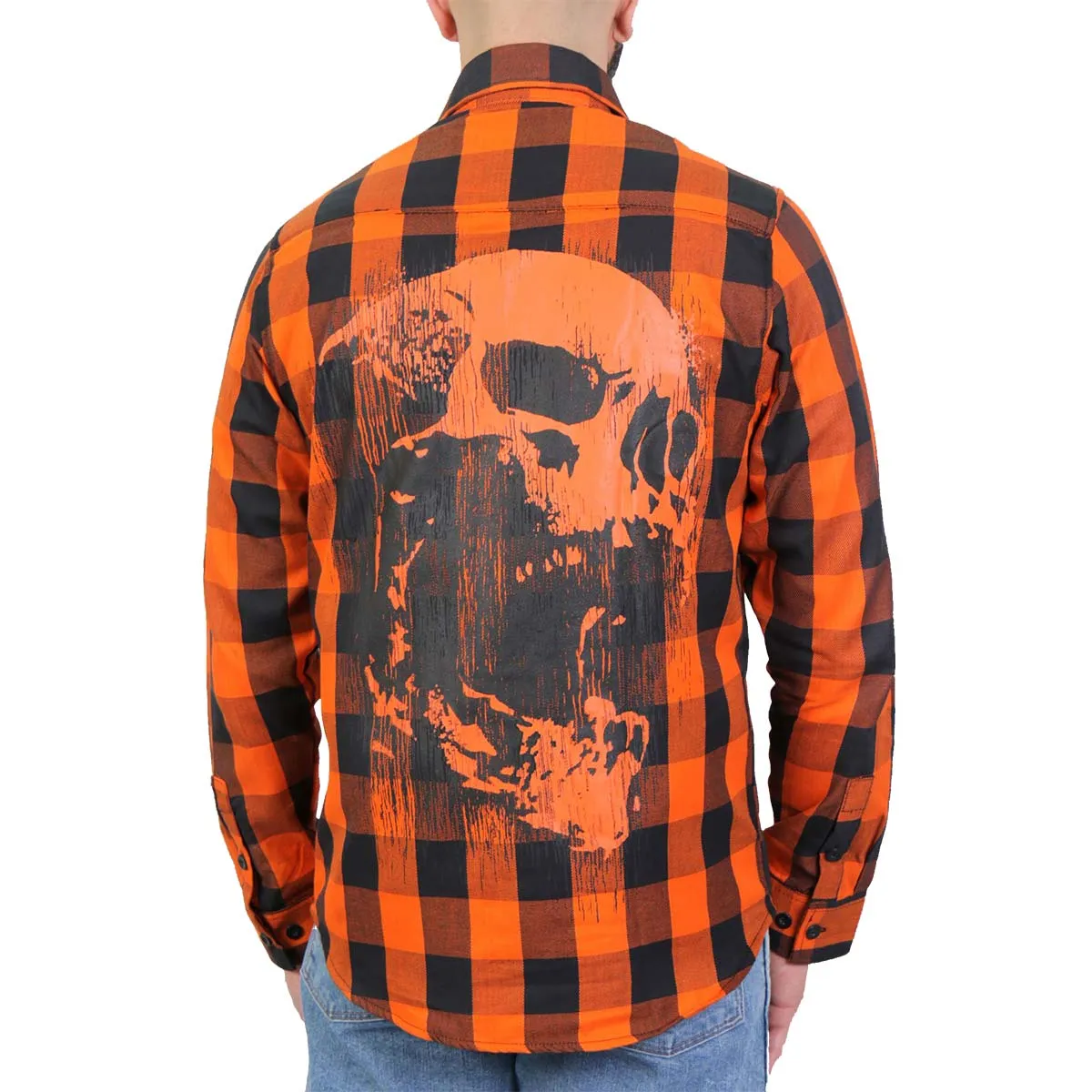 Hot Leathers FLM2108 Men's Ancient Skull Flannel Long Sleeve Shirt