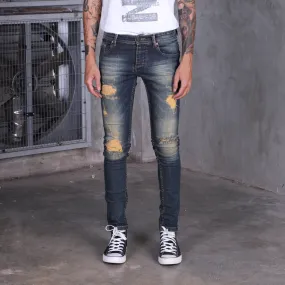 Jack Russel - Men Jeans - Handwerk J-591 Skinny Fit Midnight Blue Rust Fade