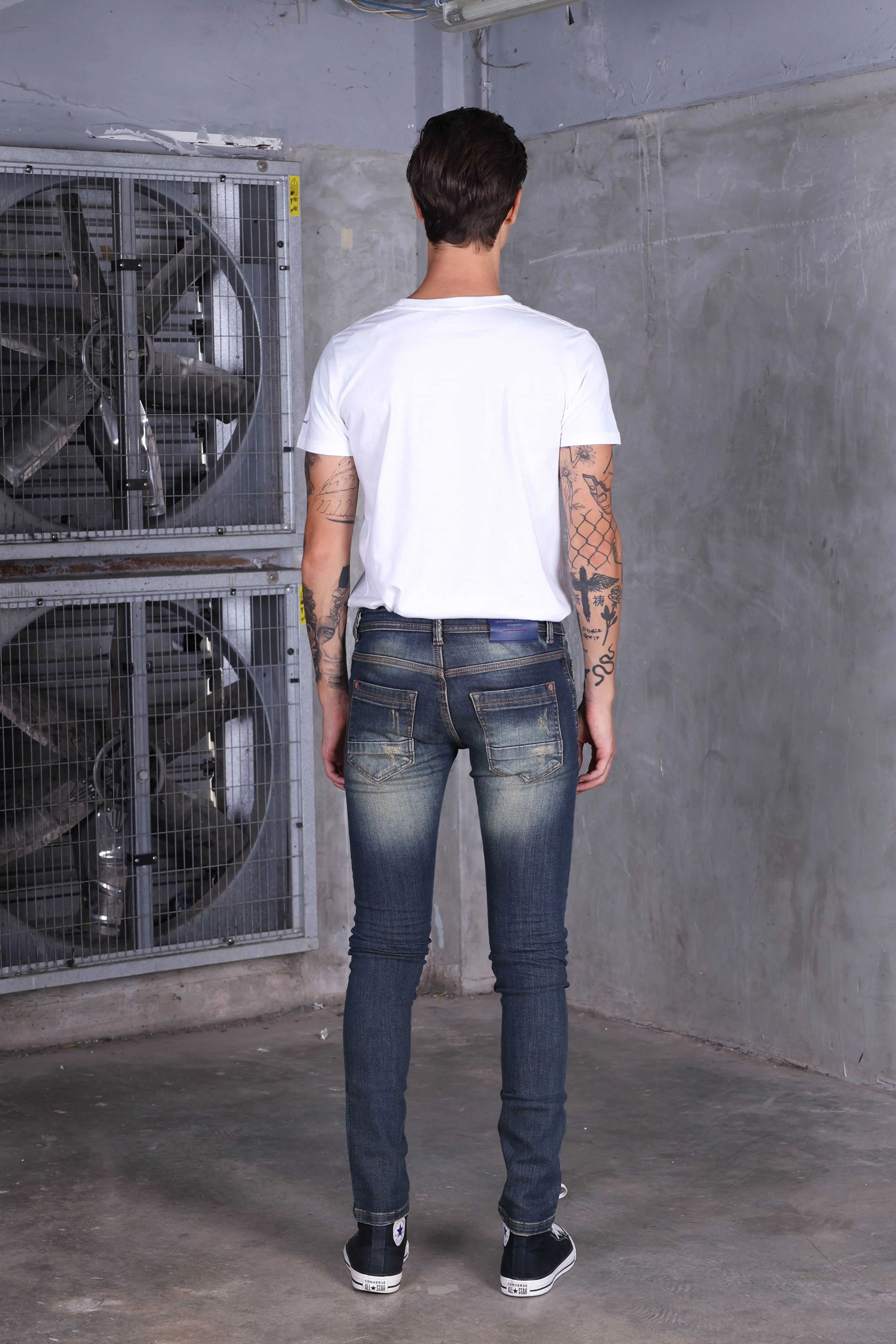 Jack Russel - Men Jeans - Handwerk J-591 Skinny Fit Midnight Blue Rust Fade