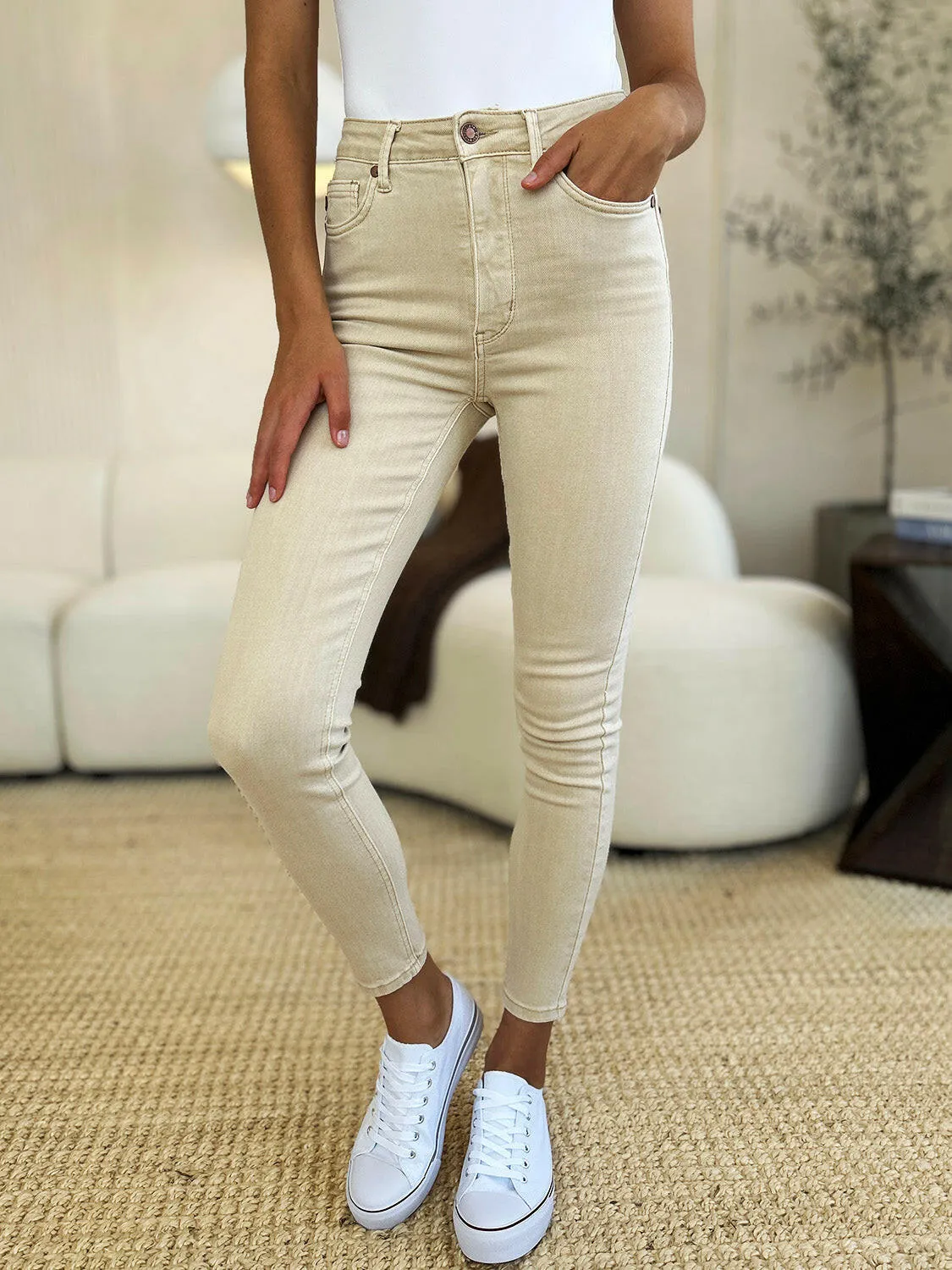 Judy Blue Full Size Garment Dyed Tummy Control Skinny Jeans – Sleekdenim.com