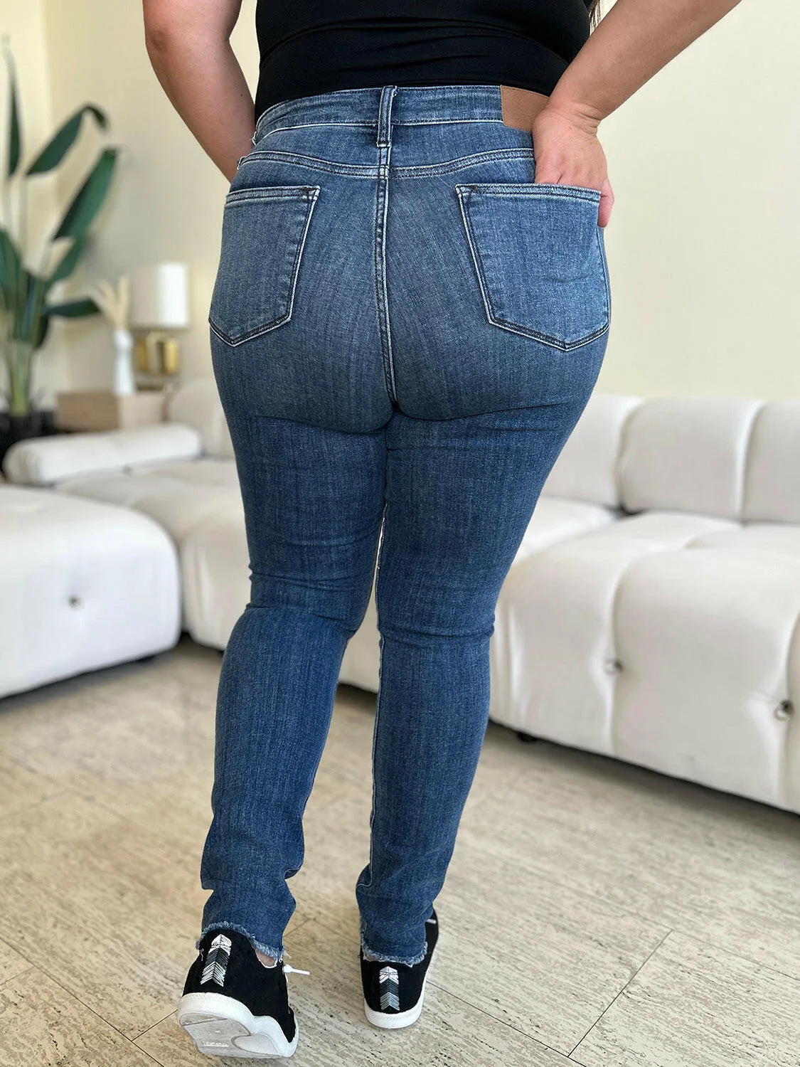 Judy Blue Full Size High Waist Distressed Skinny Jeans | Sleek Denim Boutique