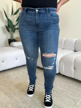 Judy Blue Full Size High Waist Distressed Skinny Jeans | Sleek Denim Boutique