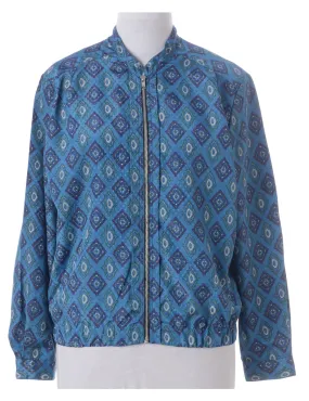 Label Blouse Medallion Print Bomber