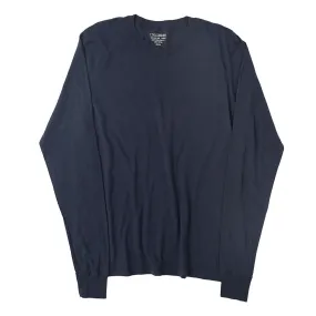 Long Sleeve Crew Neck Cotton Tee - Dk Slate Blue #4405