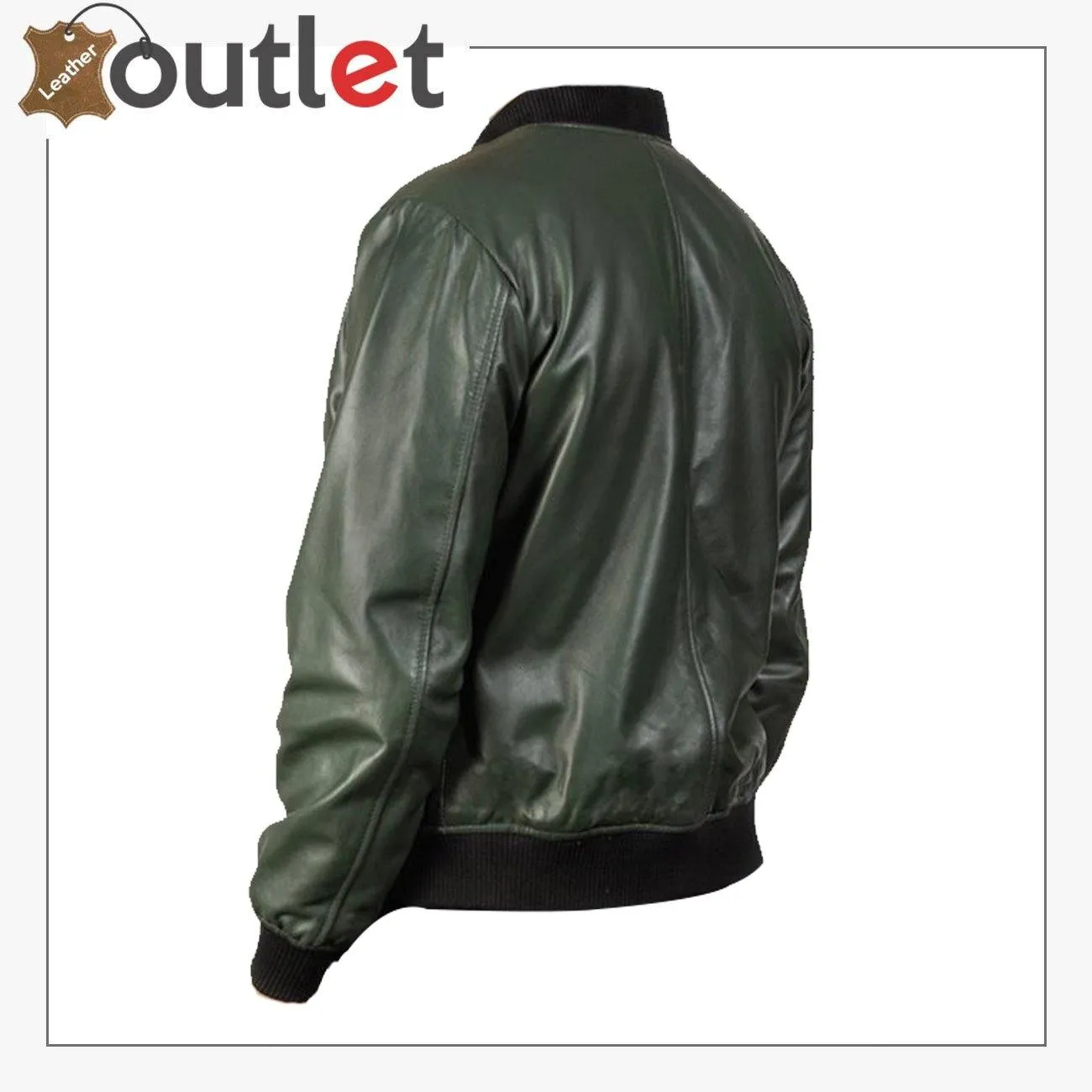 Men Glossy Green Bomber Jacket