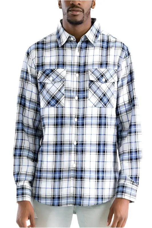 Mens Plaid Flannel Shirts Long Sleeve