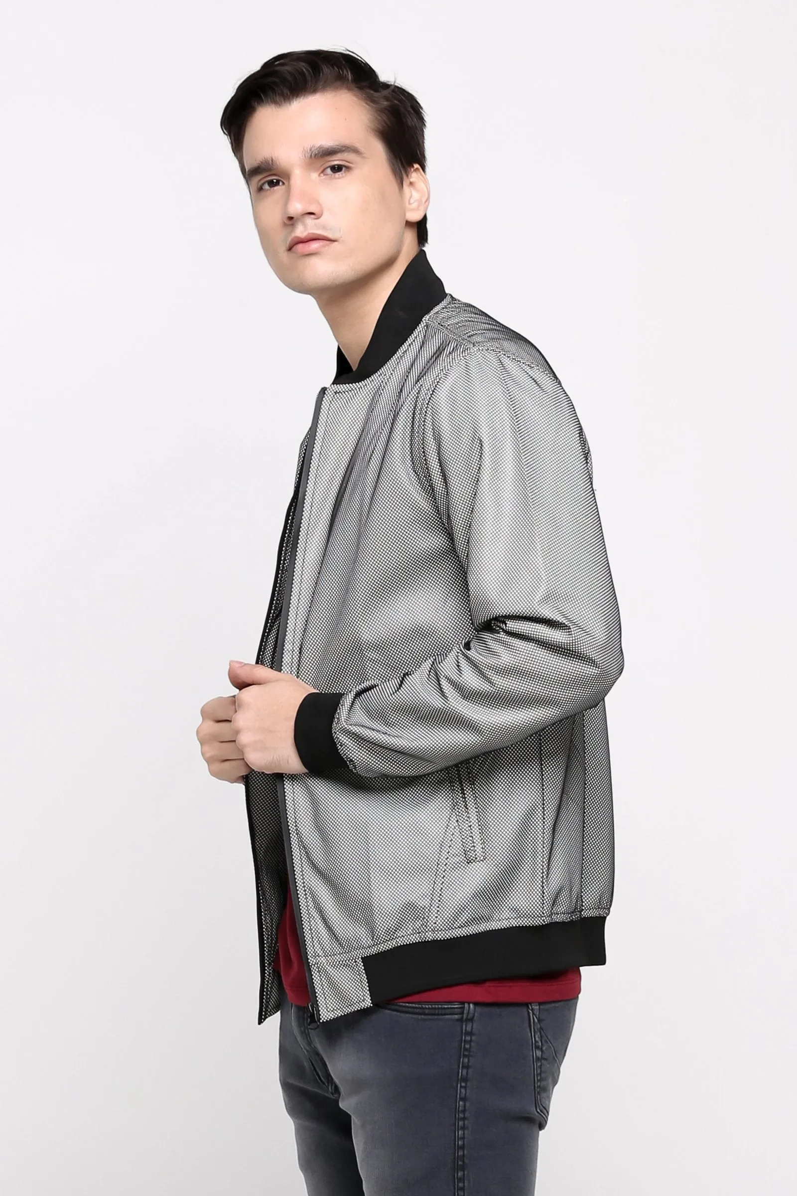 Mesh Bomber Jacket