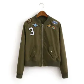 Military Bomber Green Women's Jacket