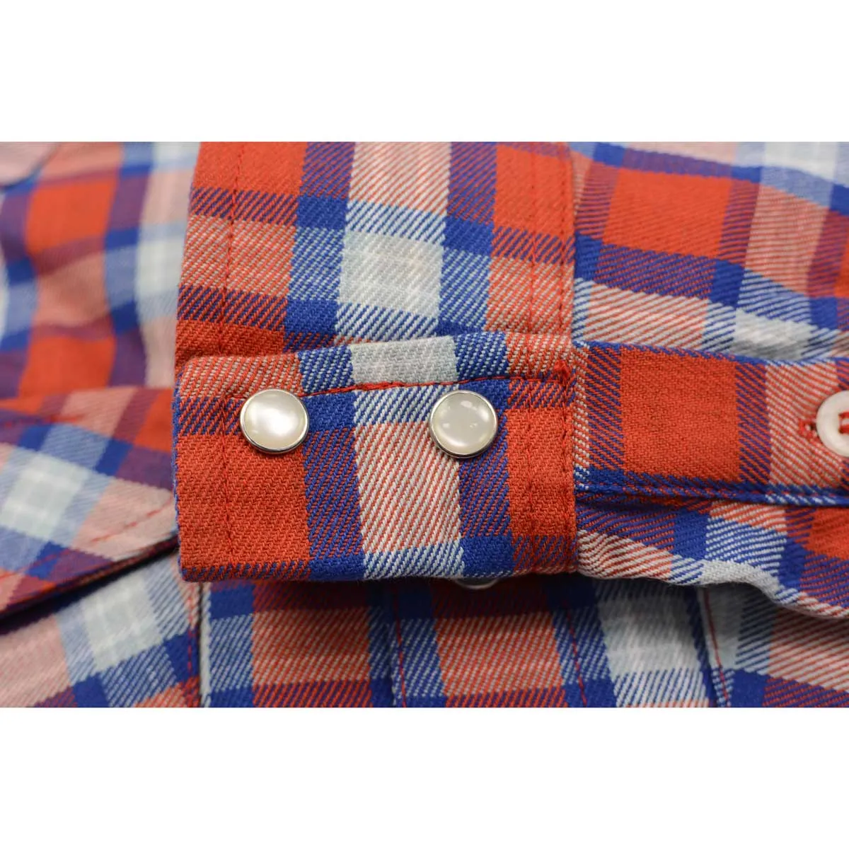 Milwaukee Leather MNG11638 Men's Red and Blue with White Long Sleeve Cotton Flannel Shirt