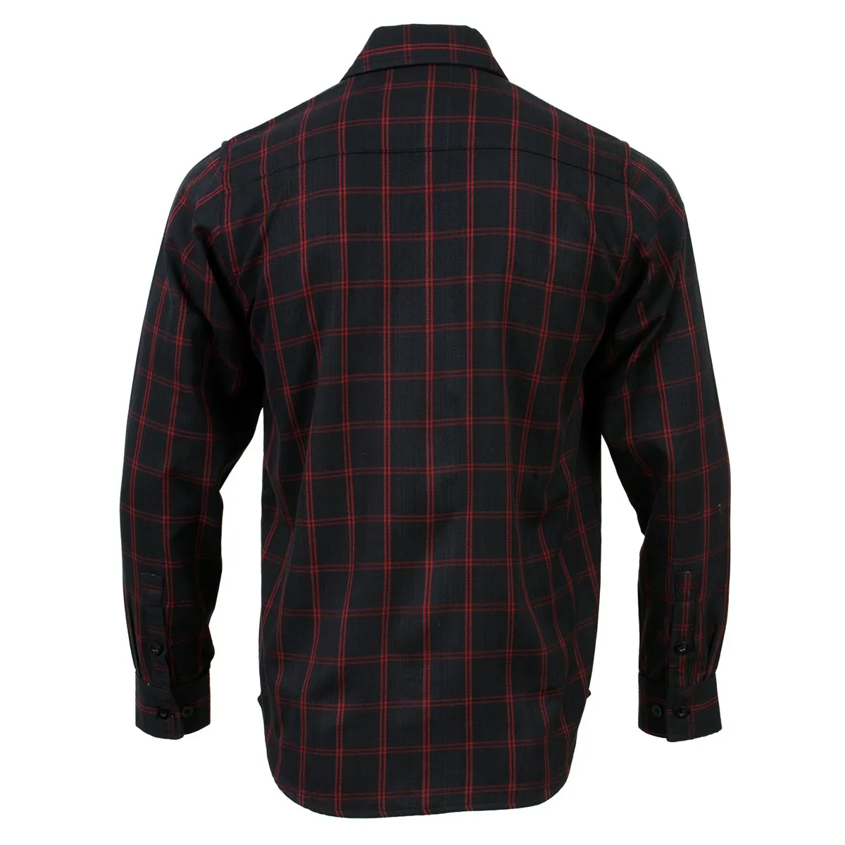 Milwaukee Leather MNG11665 Men's Black and Red Long Sleeve Cotton Flannel Shirt