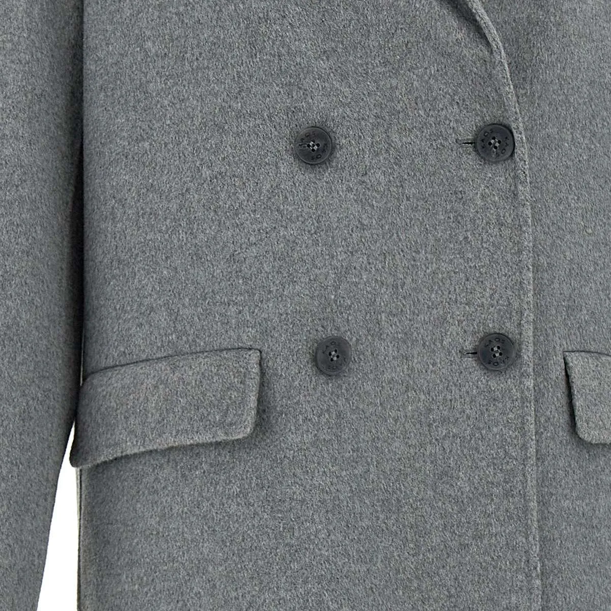 Mèlange Grey Wool Blend Coat