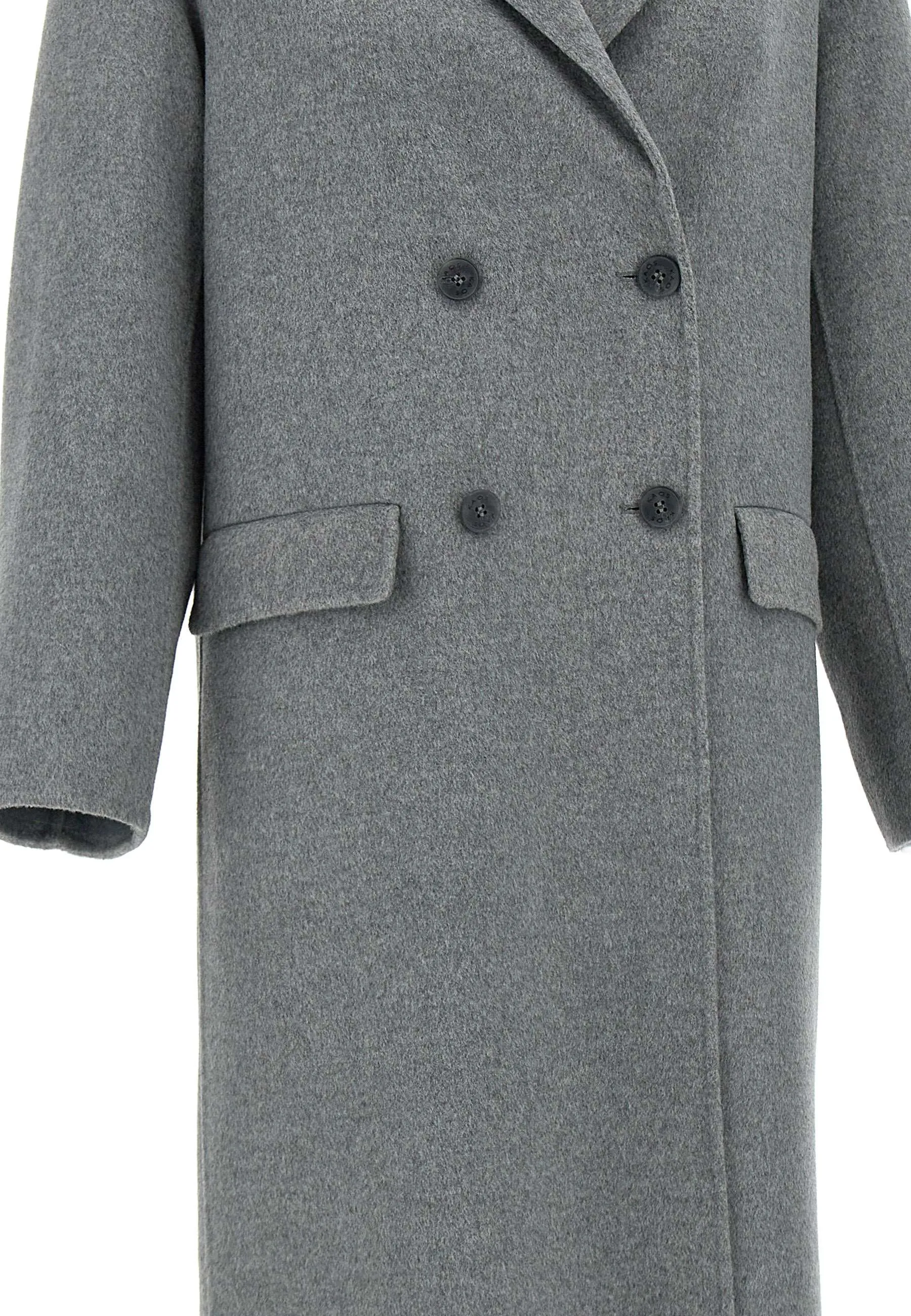 Mèlange Grey Wool Blend Coat