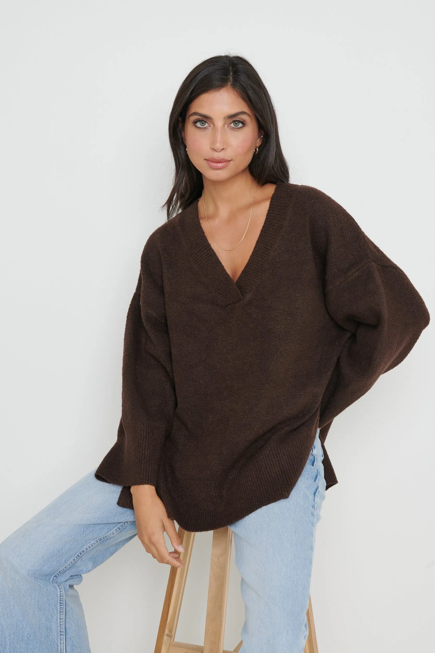 Myla Oversized Jumper - Brown