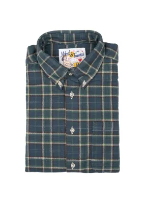 Naked & Famous Denim - Easy Shirt - Big Slub Check Flannel - Navy   Green