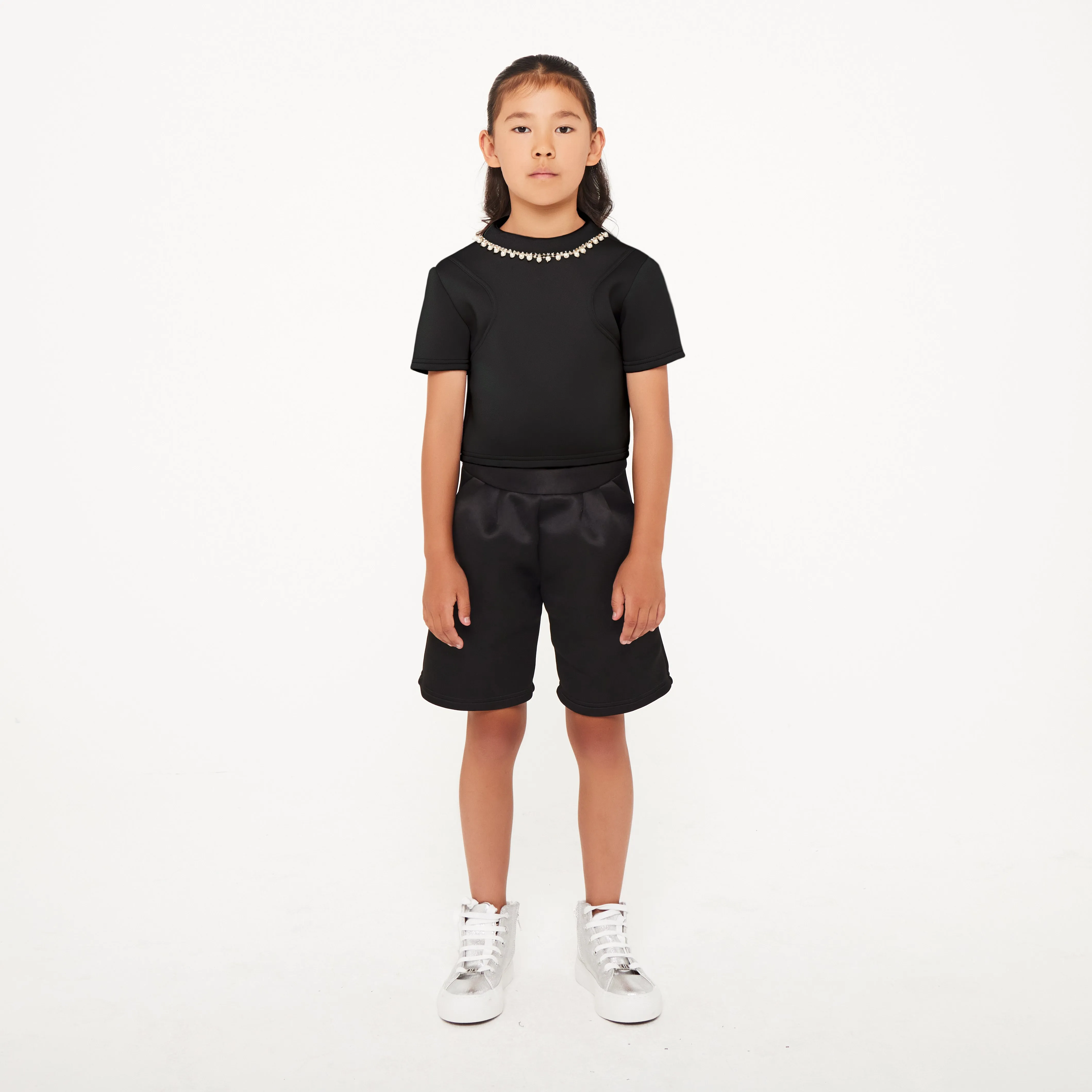 Neoprene Pleat Shorts